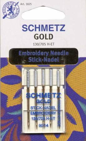 Schmetz Gold Titanium Embroidery Machine Needle Size 14/90 5ct #1825 Tool Checker   