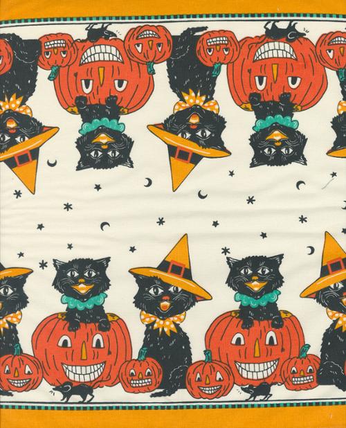 Classic Retro Toweling 16" Halloween Meow 920-313 - 3-1/2 YARD Fabrics Moda Fabrics   