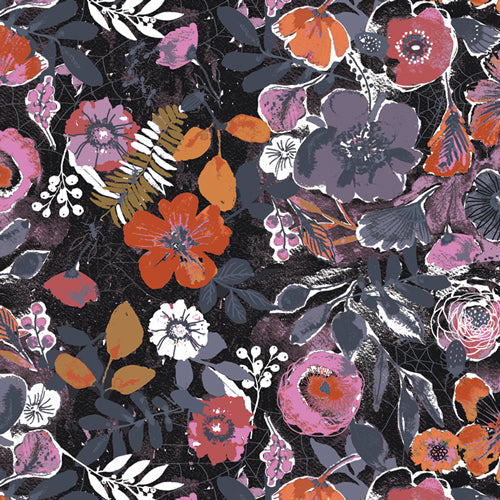 Eerie Night Bloom Black EER31000 Fabrics Art Gallery   
