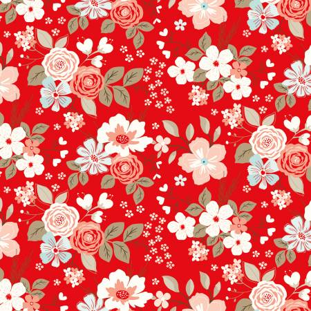 Endless Love You and Me Main Red C15400R Fabrics Riley Blake