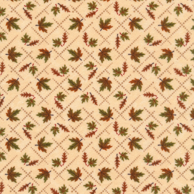 Fall Melody Flannel Cream Leaves 6903-11F Fabrics Moda Fabrics   