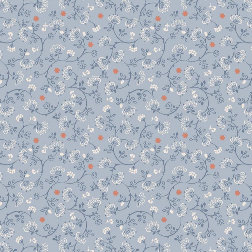 Flower Chains Blue W20 - 108" Wide 3 YARD Fabrics Lewis & Irene   