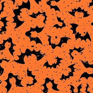 Frightful Bats Attack Orange 10316-59 Fabrics Northcott   