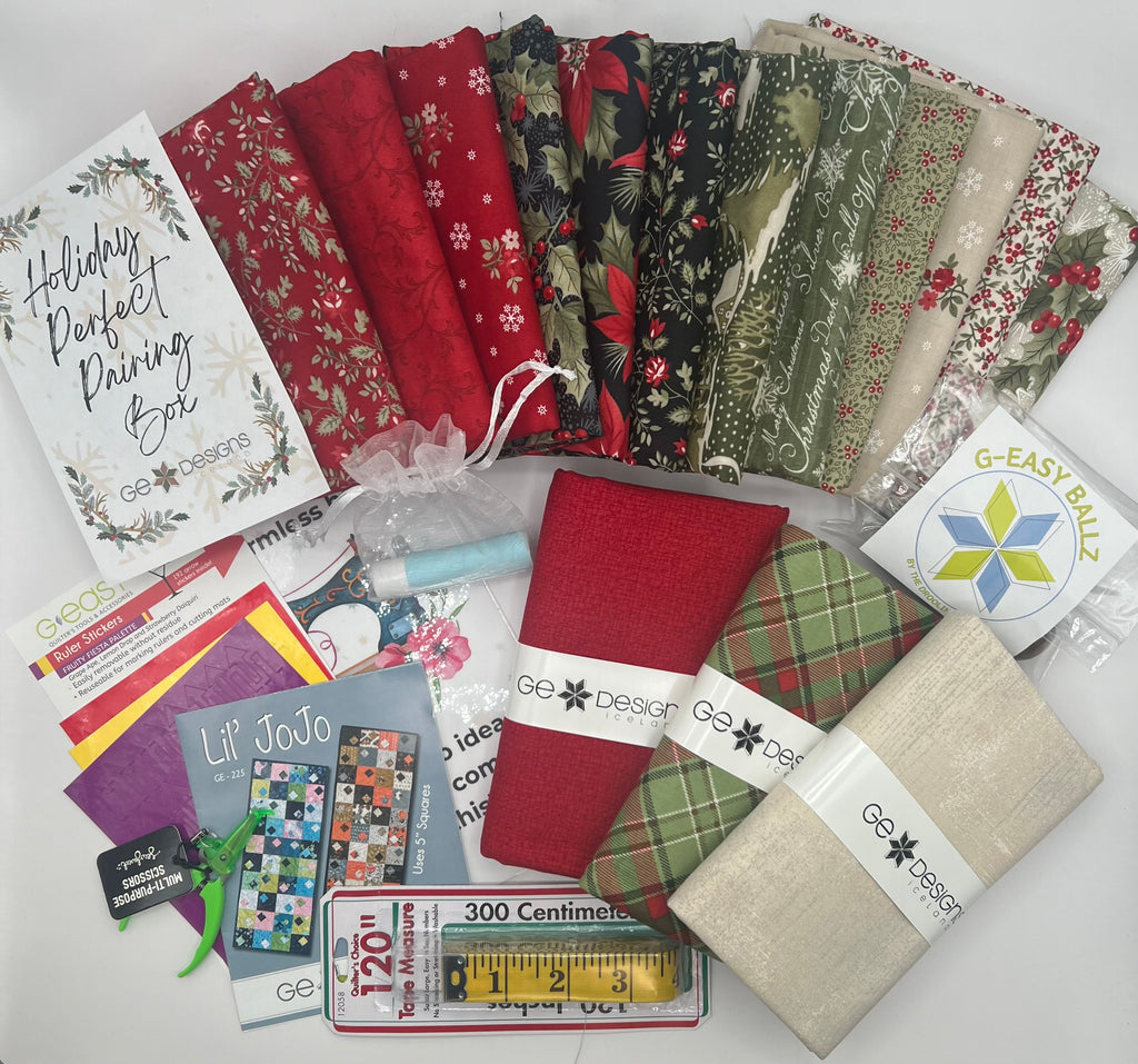 Holiday Perfect Pairing Gift Box Fabrics GE Designs   