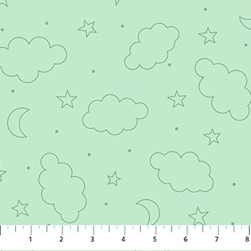 Dreamtime Green Minky 10386-65 - 1.5 YARD Fabrics Northcott   