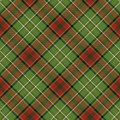 Moose Lodge Bias Plaid Green Red 6616-66 Fabrics Henry Glass   