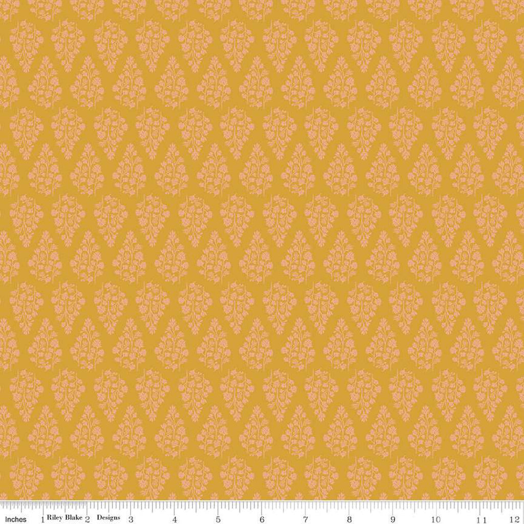 Porch Swing Stems Mustard C14055 Fabrics Riley Blake   