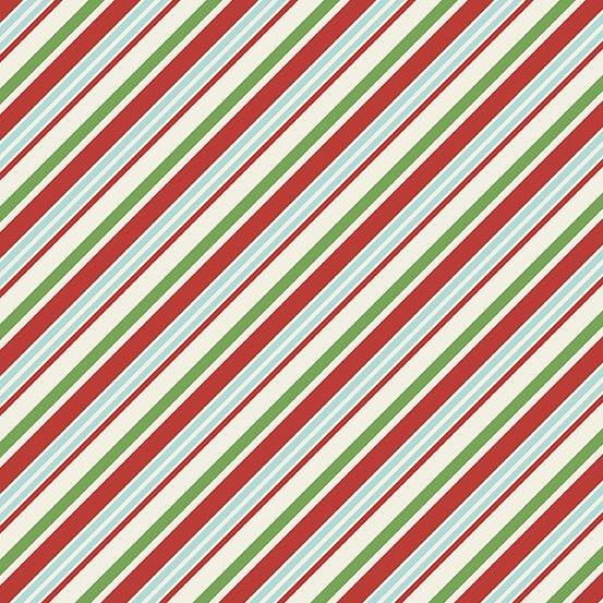 Retro HoHo Peppermint Stripe Multi A582-G Fabrics Andover   