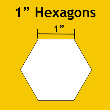 1" Hexagons: Small Pack 100 Pieces Paper Pieces