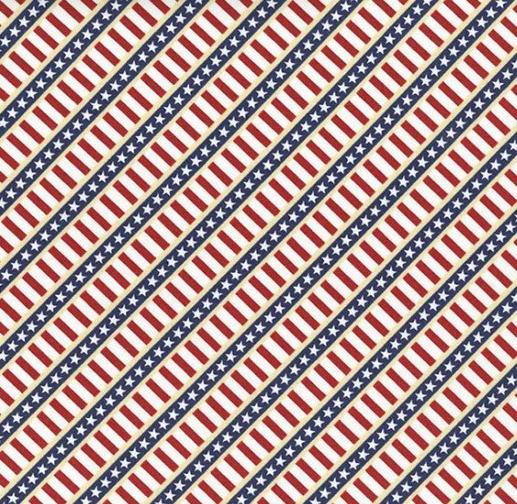 Diagonal Stripe Hearts Anthem Cream 84478-243 Fabrics Wilmington