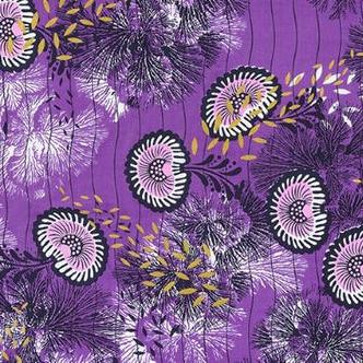 Uniwax Prints Floral Stripe Purple 24724-4 3YARD Fabrics Robert kaufman