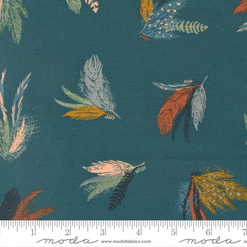 Woodland Wildflowers Feathers Dark Lake 45581-18 Fabrics Moda Fabrics   