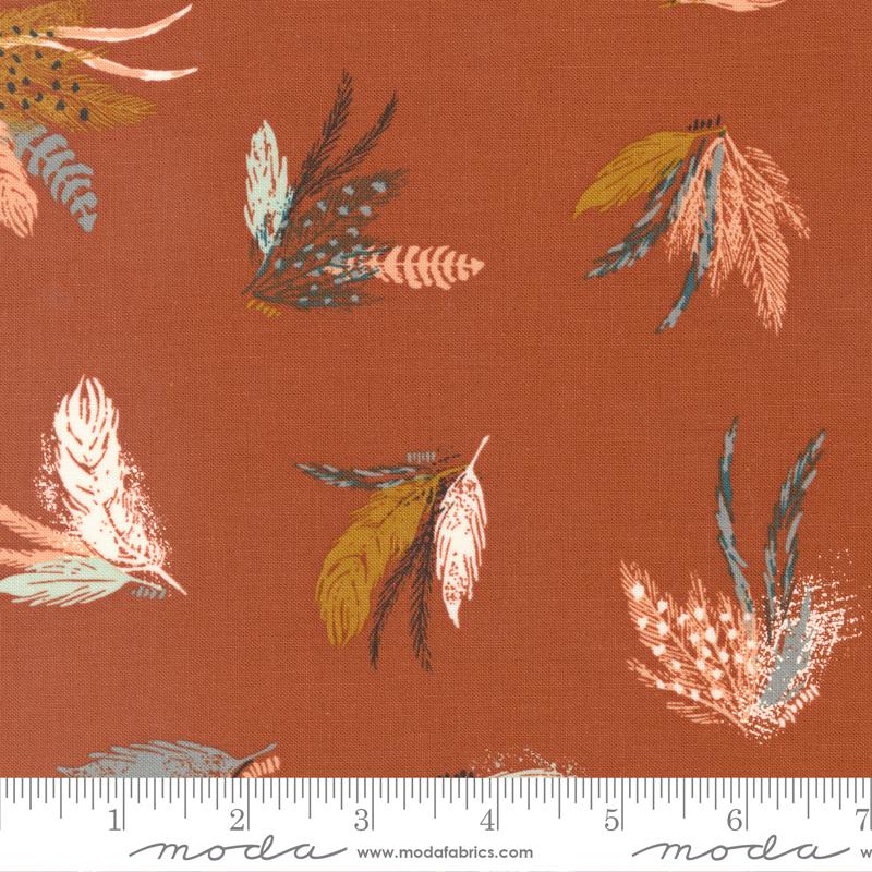 Woodland Wildflowers Feathers Rust 45581-24 Fabrics Moda Fabrics   