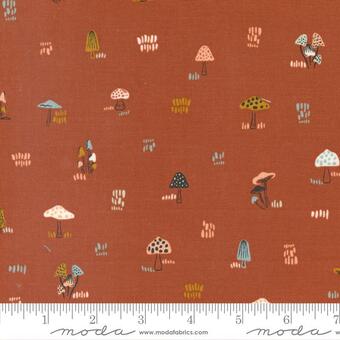 Woodland Wildflowers Mushrooms Rust 45585-24 Fabrics Moda Fabrics   