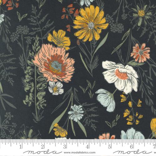 Woodland Wildflowers Wonder Floral Charcoal 45580-19 Fabrics Moda Fabrics   