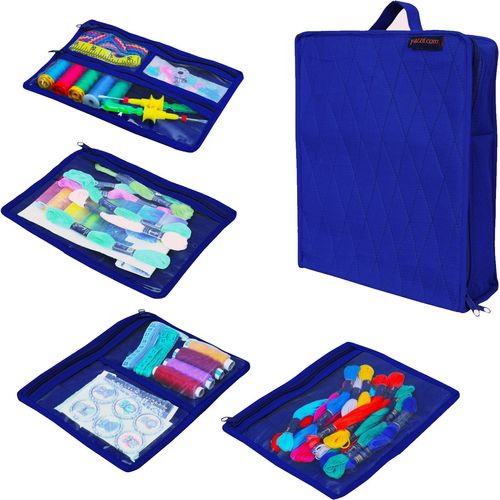 Yazzii Craft Box Fabric Top Royal Blue CA474RB Storage & Bags Yazzii   