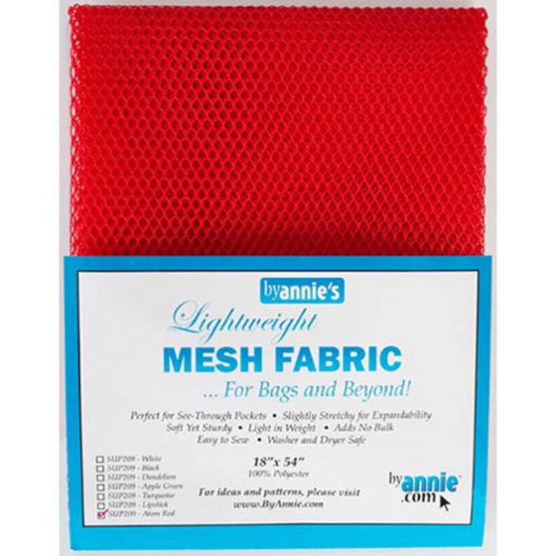 Lightweight Mesh Fabric - Atom Red Bag Making Checker