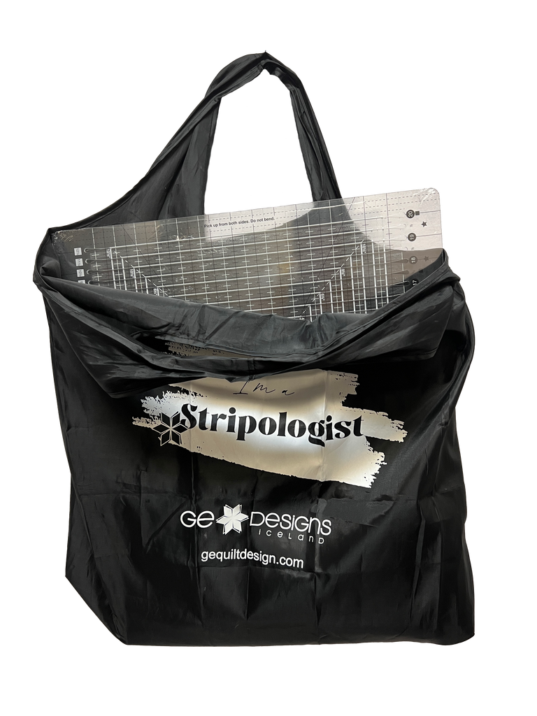 Stripology Tote Bag Black Storage & Bags GE Designs   