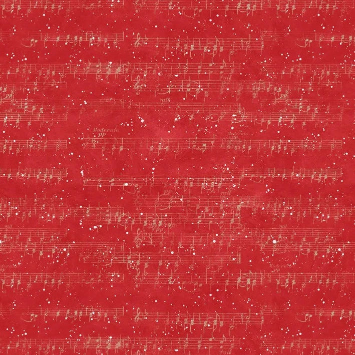 Music Notes Red 39750-313 Fabrics Wilmington   
