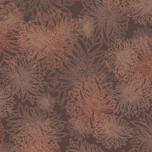 Floral Elements Spicy Brown 501 Fabrics Art Gallery   